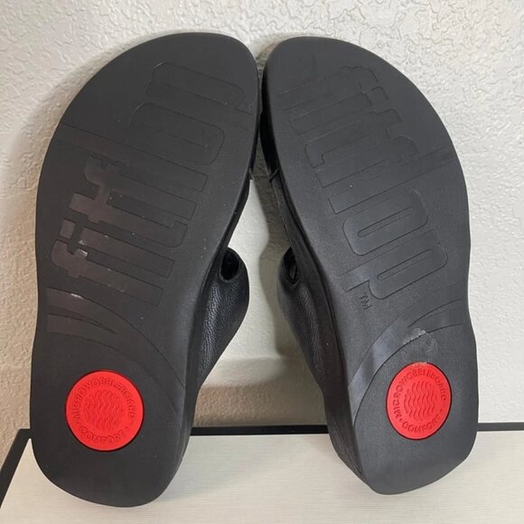 FITFLOP Gogh Moc Sandals Black Leather Adjustable Strap Slide Slip On Mens 9 US main image 11